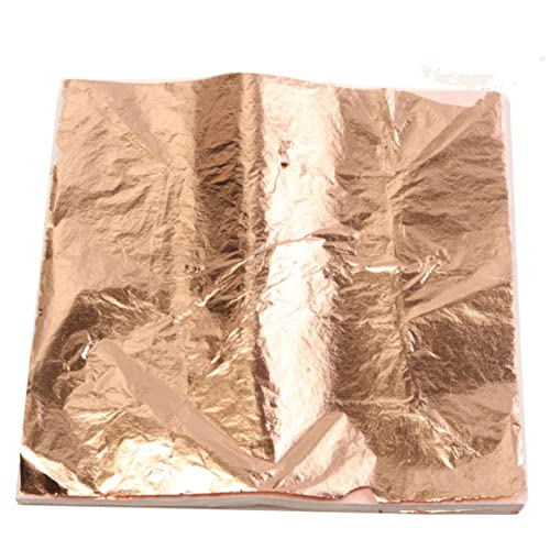NUOBESTY 100Pcs Copper Color Gilding Foil Leaf Imitation Gold Silver for DIY Art Crafts Furniture Decoration Non Edible Crafting Material