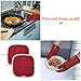 BESTONZON Oven Mitts and Pot Holders Set of 4, 500F Heat Resistant Oven Gloves with Silicone Non-Slip for Kitchens, Grilling, Cooking, Baking (Red)