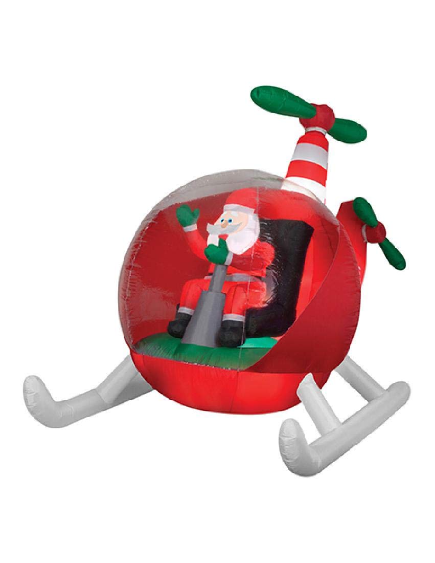 Gemmy LED Lighted Airblown Santa - Christmas Inflatable Outdoor Decoration for Yard, Lawn, Garden - Home Holiday Character Decor - 3.5 Feet Tall