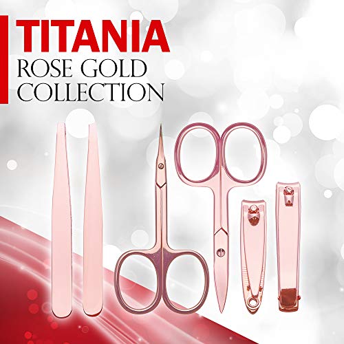 Titania Germany Cuticle Scissors Rose Gold - Sharp & Premium Quality Cuticle Remover For Clean Trimming - For Daily Hygiene & Beauty Needs