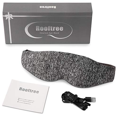 Rooftree Graphene Heated Eye Mask, Electric USB Warm Compress Eye 