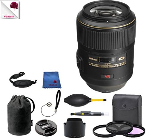 Nikon 105mm f/2.8G IF-ED VR 2160 (USA) Full Accessory Bundle Package Deal