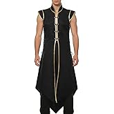 UniqKaliber Men’s Medieval Viking Long Vest Renaissance Sleeveless Tunic Tabard Knight Cosplay Costume