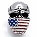 ELFASIO Men's Stainless Steel Ring American Flag Mask Gothic Punk Skull Biker Rings, Us size 8