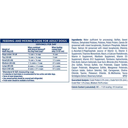Natural Balance L.I.D. Limited Ingredient Diets Canned Wet Dog Food, Grain Free, Buffalo & Sweet Pot - //medicalbooks.filipinodoctors.org