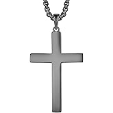 Raymard 925 Sterling Silver High Polished Cross Necklace for Men,Christian Cross Pendant Jewelry for Men, 24" Rolo Chain Cross Jewelry