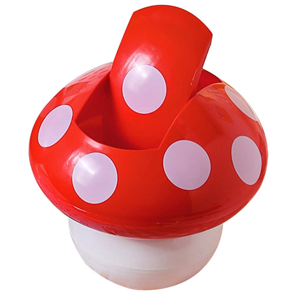 Alipis Desk Trash Can Cute Mushroom Shaped Trash Can Countertop Garbage Bin Plastic Tiny Tabletop Wastebasket for Office Kitchen Coffee Table Room Decoration