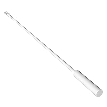 Flairdeco Schleuderstab / Gardinenstab mit Griff, Metall-Kunststoff, Weiß, 100 cm