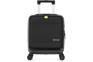 B BIAGGI Biaggi Runway Hybrid Expandable Underseat Carry-On – Lightweight TSA-Approved Polycarbonate Travel Bag, Perfect for Getaways & Long Weekends (Expandable Underseater, Black)