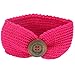DaySeventh Baby Knitting Infant Kids Girl Button Headbands Head Wrap Knotted Hair Band (Hot Pink)
