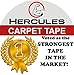HERCULES Double Sided Carpet Tape, Heavy Duty Grip Anti Slip Design for Rugs, Carpets, Mats, Strongest Hold for Hard Wood Floors, Tile, Concrete, Stair Treads, All Flooring, 30 Yards Long, 2