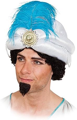 Orlob Cap sultan white with tourquise feather