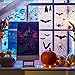 Halloween Decorations - 113 PCS Halloween Black Spider Bat Window Cling, Spooky Halloween Stickers Decals for Halloween Party Decorations (4 Sheets)