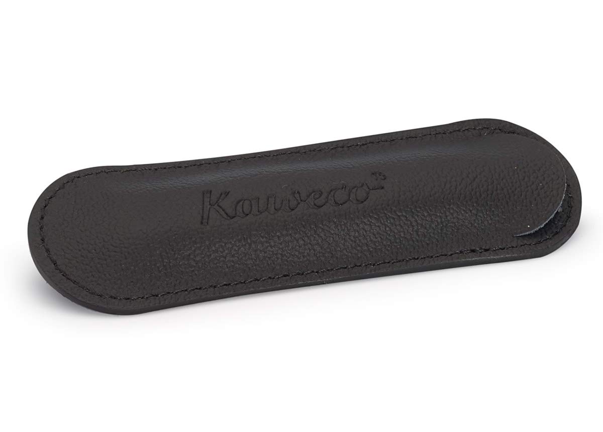 Kaweco Eco Leather 2 Pen Pouch LILIPUT Black I Pen Case Suitable for The Liliput Series I Writing Case Made of Genuine Leather with Beautiful Embossing I Chic & Classic I Pen Case 10.7 x 4 cm