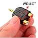 Gold Plated 3.5mm Male Stereo to 2 RCA Female Y Splitter Adapter Plug Converter (2-Pack)
