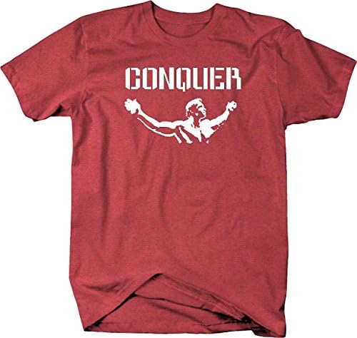 Arnold Quote Conquer Pose Gym Body Building Workout Mens T Shirt - 2XL