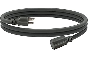 EP 6 Ft Outdoor Extension Cord, 12/3 SJTW Heavy Duty Extension Cable with 3 Prong Grounded Plug, 15 AMP Power Cord for Lawn, 