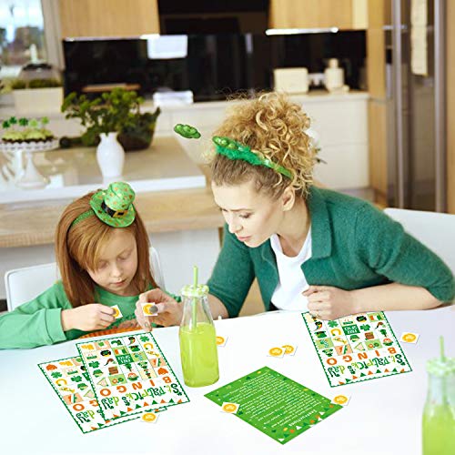 Yaaaaasss! St. Patrick’s Day Bingo Game Shamrock Bingo Supplies Saint Paddy’s Day Favors Activity Holiday Party Supplies for Adults 24 Players
