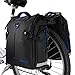 BV Bike Panniers Bags (Pair), Large Capacity, 14 L (each pannier), Black with Detachable Shoulder Straps and All Weather Rain Covers (Blue)