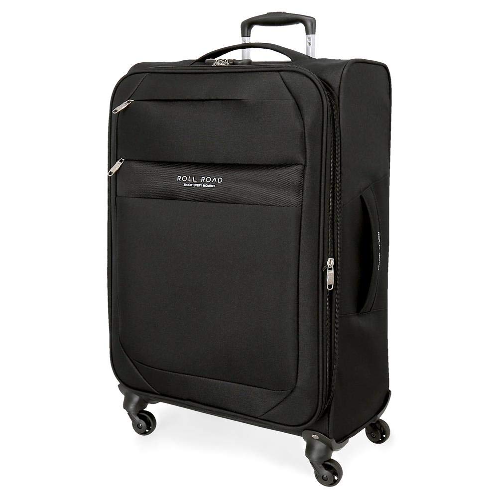 Roll Road Royce Black Medium Suitcase 43 x 66 x 26 cm Soft Polyester Combination lock 64 Litre 2.6 kg 4 Wheels