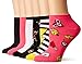 Betsey Johnson Women's Low Cut Emoji Rose and Lightning Socks 6 Pack, Assorted, 9-11