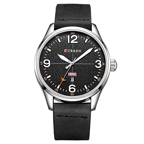 Casual Hombres Relojes Ejército Verde Correa De Cuero Reloj Masculino Fecha Reloj De Cuarzo Reloj De Pulsera erkek KOL Saati Montre Homme