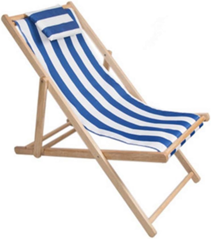Amazon Co Jp Sakey ビーチチェアー 折りたたみ 枕付き ウッドフレーム リラックスチェア 海水浴 ガーデン アウトドア キャンプ ブルー ホーム キッチン
