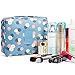 Nicedeal -Toiletry Bag Multifunction Cosmetic Bag Portable Makeup Pouch Waterproof Travel Hanging Organizer Bag for Women Girls, Blue Flowers Make-up Tools and Brushes for Beauty