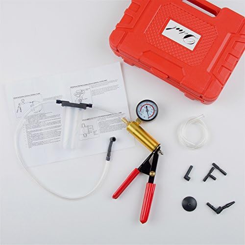 Detool Hand Held Vacuum Pump Set for Automotive Tools Brake Bleeder Kit and Vacuum Gauge with case