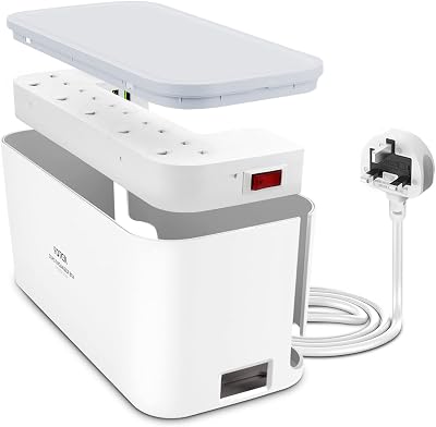 FDTEK 8-in-1 Extension Socket with USB Ports USB Charger Cable Box UK 2m