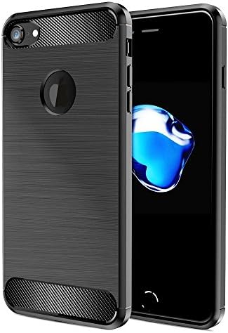 iPhone 5 Case,NJY Ultra Light Slim ShockProof Silicone TPU Brushed Grip Protective Case Cover Skin [With Free Screen Protector] for Apple iPhone 5/5S/SE Case,Black