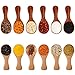 sansheng 10PCS Wooden Spoons Mini Condiments Sugar Seasoning Salt Honey Teaspoon,wooden candy spoon