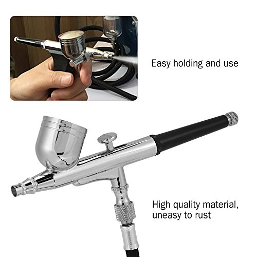 Professional Air Brush Kit - Portable Makeup Airbrush Set 2Colors Air Compressor Tattoo Makeup Spray Model Manicure Nail Art Painting Spray Art Gun Kit Mini Adjustable Paint Tool(Pink) - Thumbnail 3