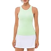 Lavento Women's Racerback Workout Top - Crew Neck Active Running Yoga Tank Tops