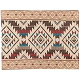 Collections Etc Southwest Geometric Aztec Pillow Sham with Tribal Pattern Border - Decorative Bedroom Accent