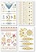 Metallic Temporary Tattoos for Women Teens Girls - 8 Sheets Gold Silver Temporary Tattoos Glitter Shimmer Designs Jewelry Tattoos - 100+ Color Flash Fake Waterproof Tattoo Stickers (Aruba)