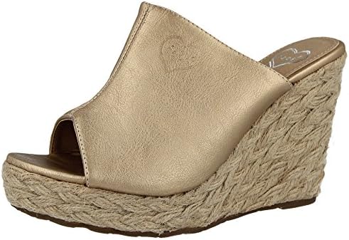 Ladies Fabs Faux Suede Fringe Open Toe Raffia Wedge Slip On Mule Summer Sandals