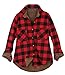 ililily Women Plaid Buffalo Checkered Sherpa Lined Flannel Shirt Trucker Jacket