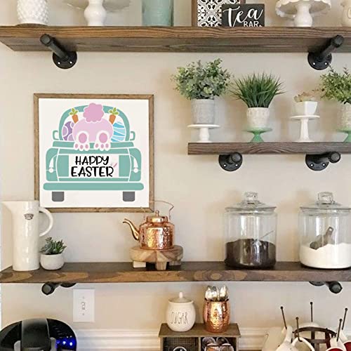 8Pcs Easter Stencils for Painting on Wood,12 X 12 Inch Large Reusable Easter Stencils Including Happy Easter/Welcome Peeps/Gnome/ Easter Bunny Stencil for Wood Sign DIY Crafts Home Decor