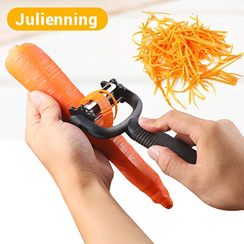 Vegetable Peeler, LUXEAR 3 IN 1 Swivel Yshaped Serrated, Garnish