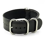 StrapsCo Burnt Faded Vintage Style Leather G10 Nato Zulu Watch Strap