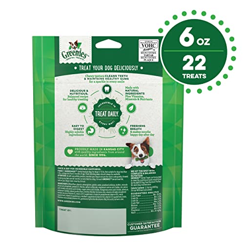 GREENIES Original TEENIE Natural Dental Care Dog Treats, 6 oz. Pack (22