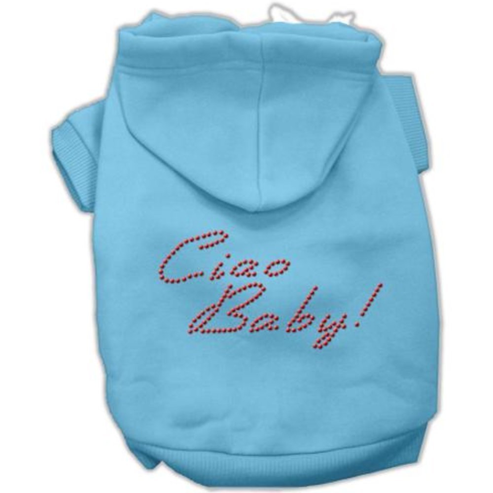 Mirage Pet Products Ciao Baby Hoodies, Extra Small 8-inch, Blue
