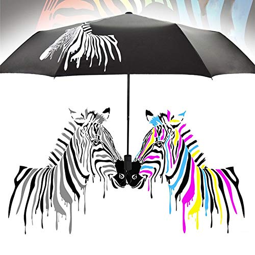 Color Changing Folding Umbrella Sunshade Zebra Parasol Rain Shade Anti-UV