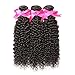 DSOAR 8A Peruvian Curly Hair Weave 3 Bundles (14 16 18, 300g) Virgin Kinky Curly Human Hair Weave 100% Unprocessed Hair Weft Extensions Natural Black Color