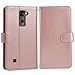 Arae LG G stylo 2 / LG stylo 2 / LG stylus 2 wallet Case with Kickstand and flip cover, Rosegold