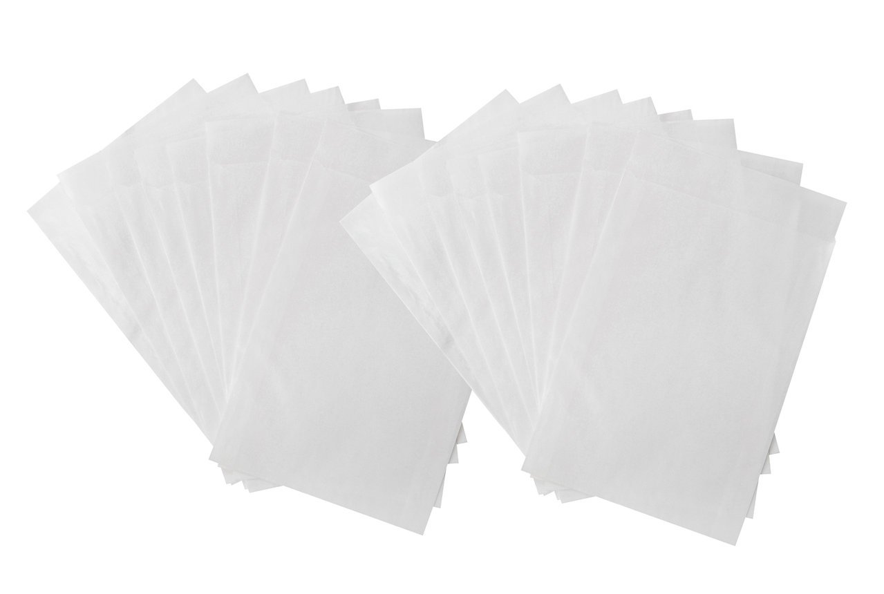 Small Parchment Bags, Pack of 100: Paper Bags, White Bags, Paper Gift Bag, Flower Seeds, Candy & Give-Aways, Paper Bags Light Transparent, Seed Bags, Paper Bags Flat, 10.5 x 15 cm