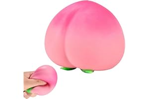 Peach Squishies, Peachs Fruit Slow Rising Soft Toy, Realistic Peach Shaped Fruit Squeeze Balls, Flexible Fidget Toys Decompre