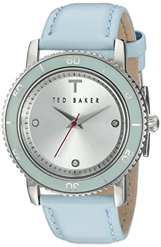 Ted Baker Women's TE2112 Smart Casual Three-Hand Light Blue Leather Watch