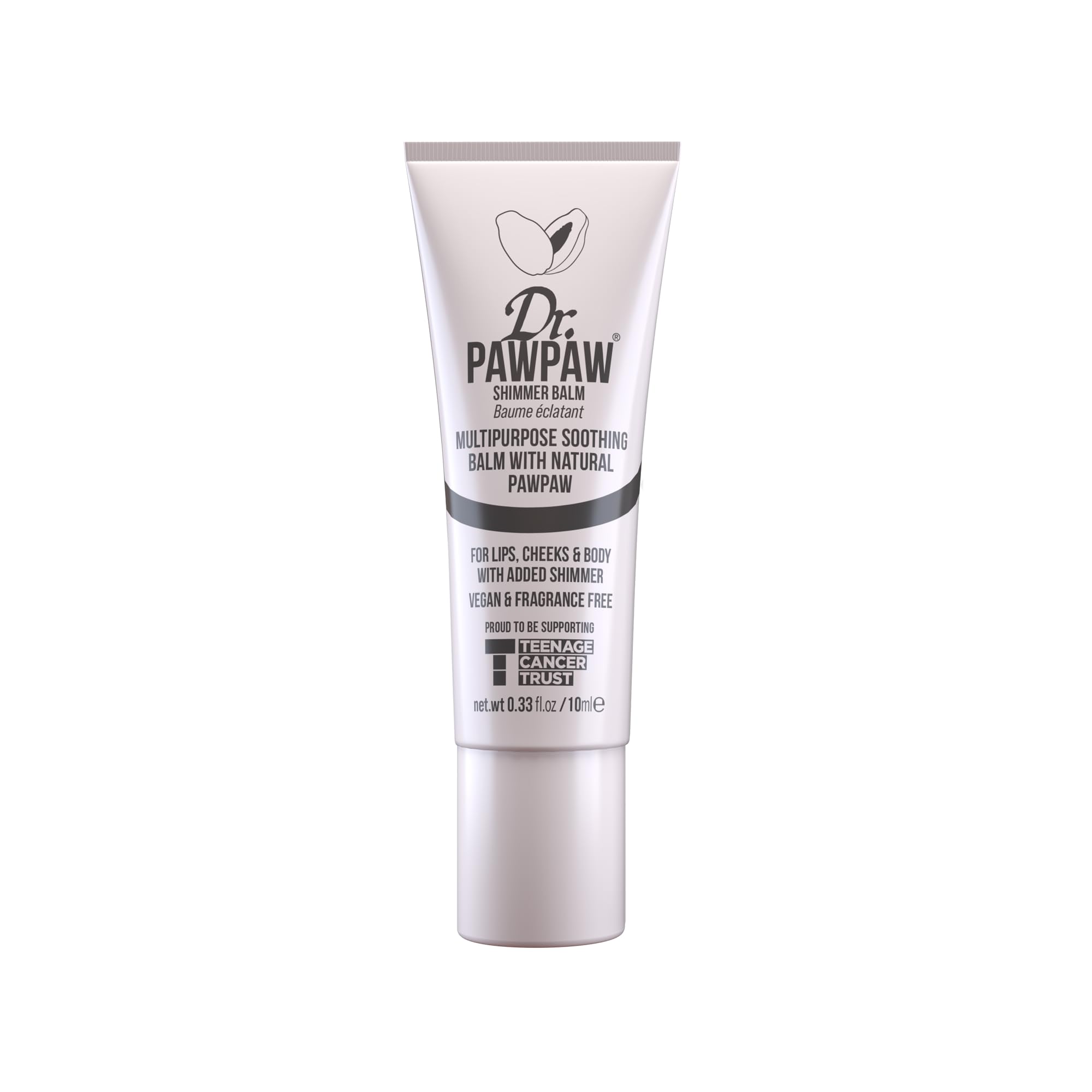 Dr.PAWPAW Shimmer Balm 10ml, Multi Purpose Natural Fragrance Free, Hydrating Lips Skin Hair Cuticles and Nails, Subtle Shimmer Beauty Finishing Balm — image 1